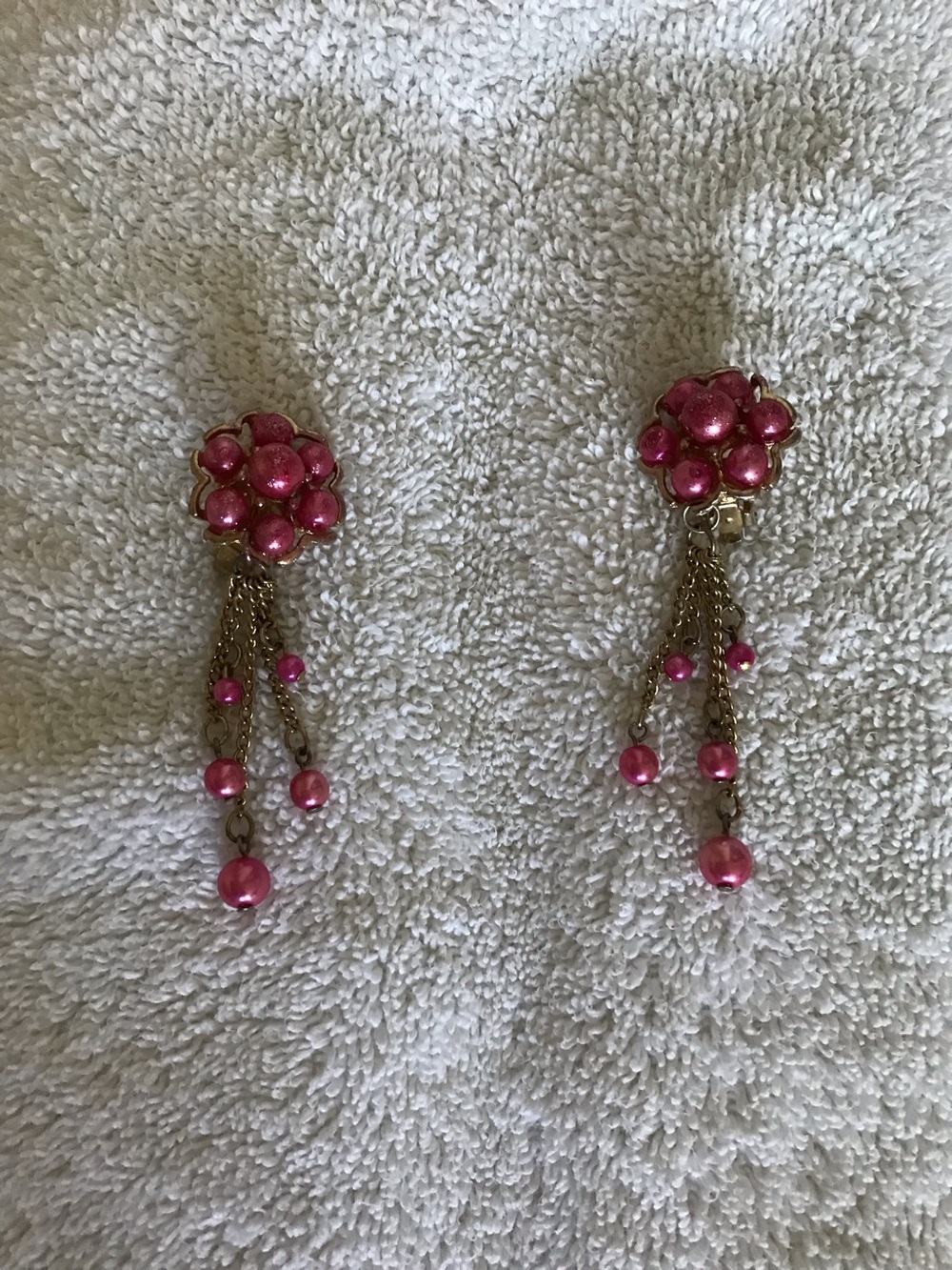 Pink Pearl Cluster Drop Earrings - Women Jewelry